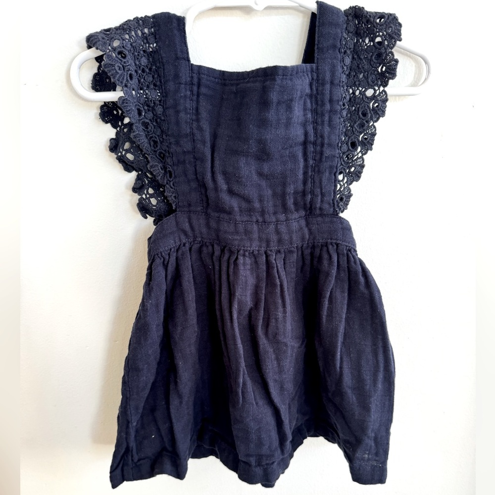 Jamie Kay muslin Aimee dress, peacock (navy)